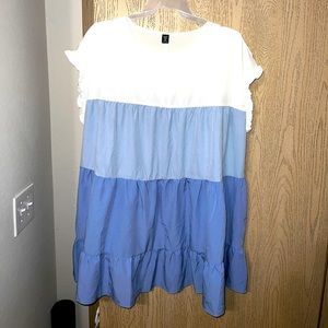 Multi color baby doll dress - smock dress - plus size dress